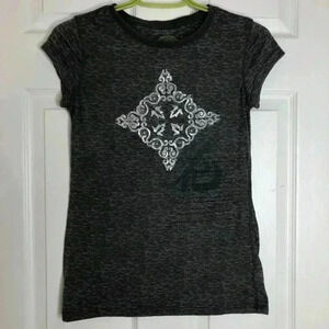 Eco Yoga Grey & Silver Soft Thin  T-Shirt Sz Small
